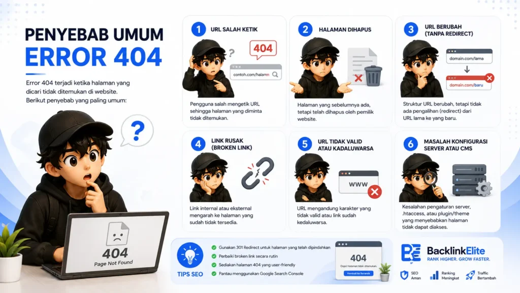 Penyebab Umum Error 404
